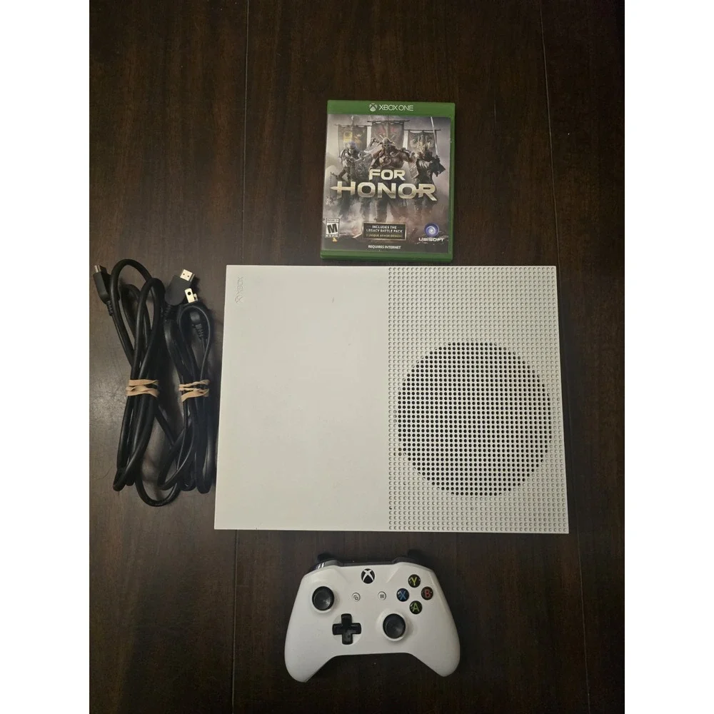 Xbox One S 1TB Console 1681 White Bundle, Controller 1708, Power, HDMI, TESTED